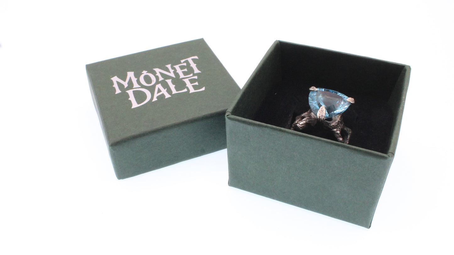 Bark Ring with Blue Topaz
