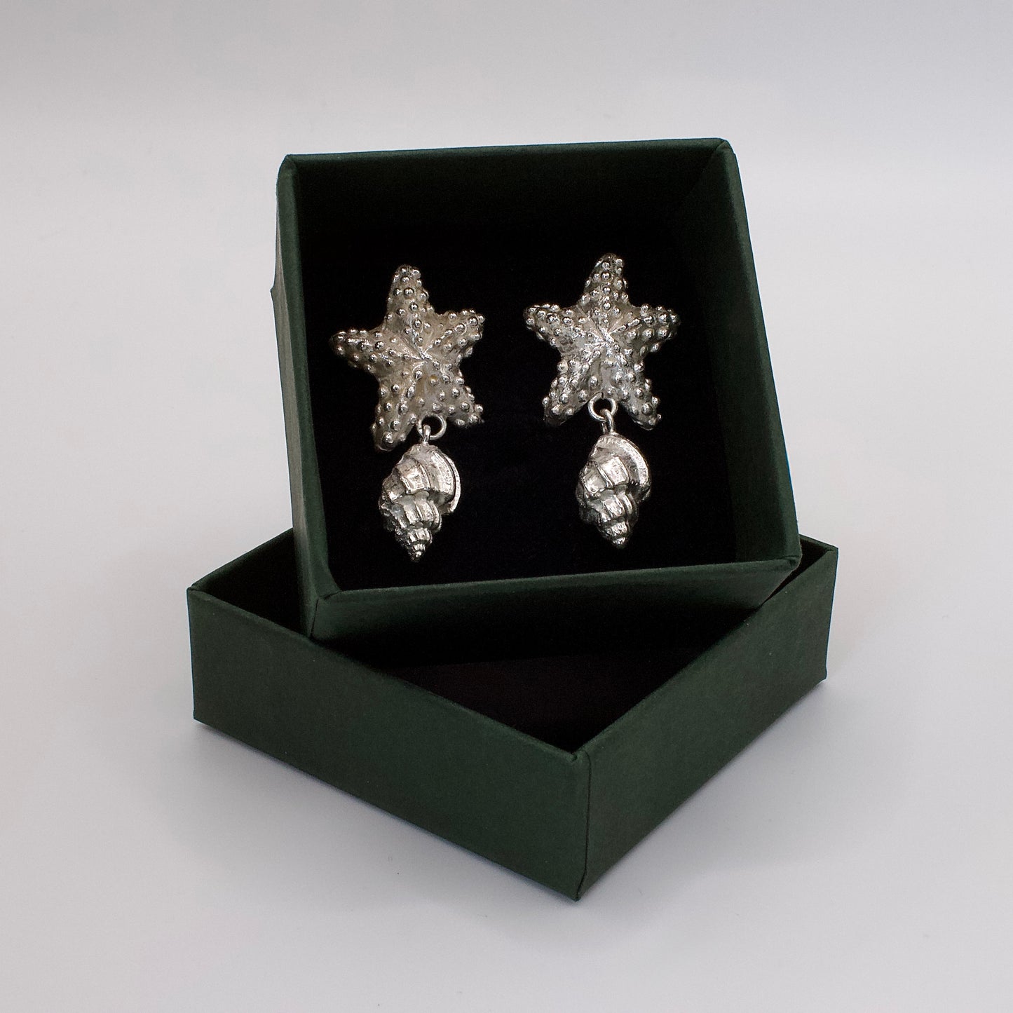 Asteroidea Silver Drop Earrings