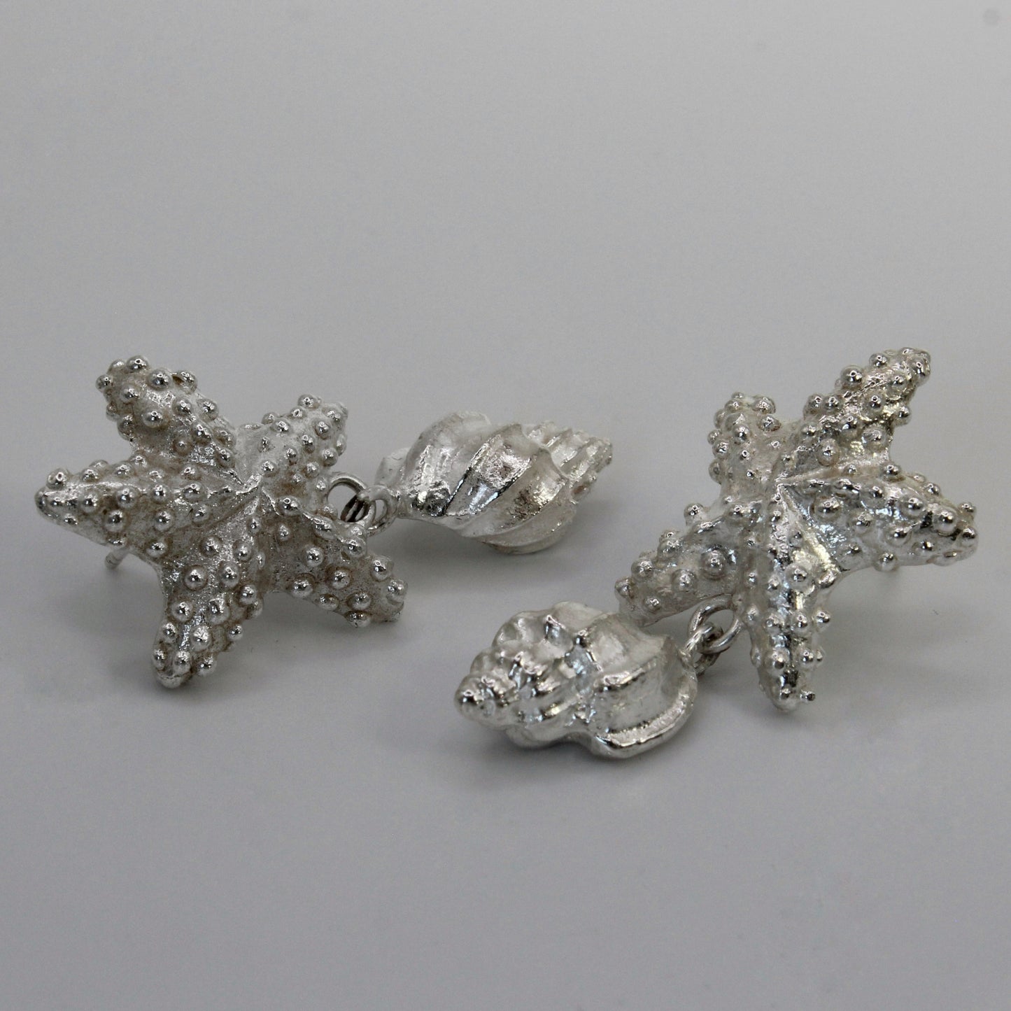 Asteroidea Silver Drop Earrings