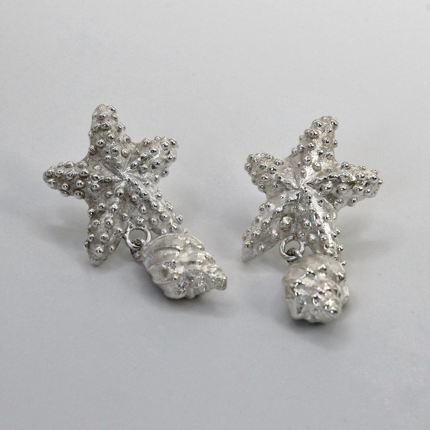Asteroidea Silver Drop Earrings